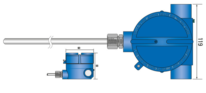 IECEx Approved Thermocouples with Dual Entry Die Cast Alloy Head