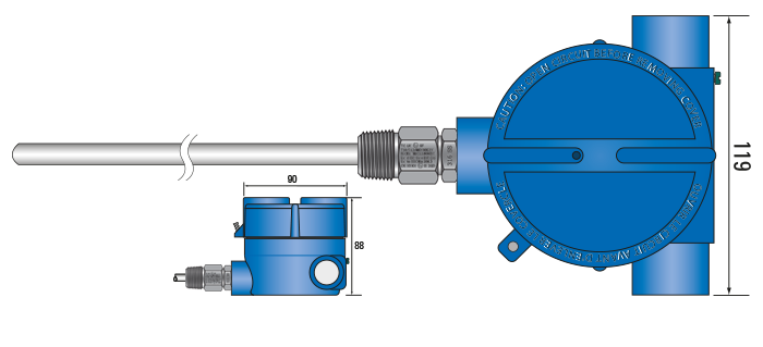 IECEx Approved Thermocouples with Dual Entry Die Cast Alloy Head