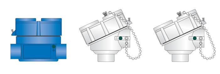 ATEX Approved Terminal Heads in die cast alloy or stainless steel 