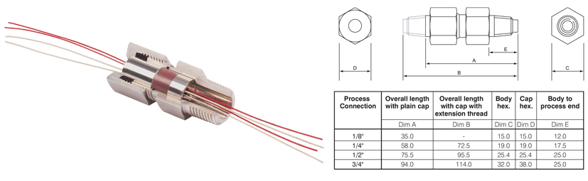 ATEX Feedthroughs for multiple wires and probes