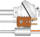 a selection of thermocouple for use at elevated temperatures. Terminating in high temperature thermocouple connectors, terminal heads or thermocouple cables