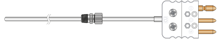 RTD, PRT, Pt100 Sensor with Standard Plug