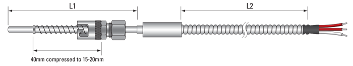 RTD, PRT, Pt100 Sensor Mineral Insulated Bayonet