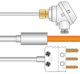 platinum resistance thermometer various RTD, PRT, Pt100 Platinum Resistance Thermometers terminating with cable, connector and fitted terminal heads