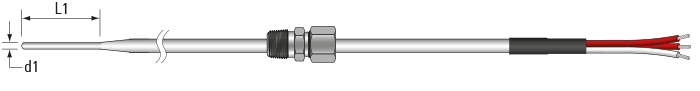 RTD, PRT, Pt100 Sensor with Basic End Seal