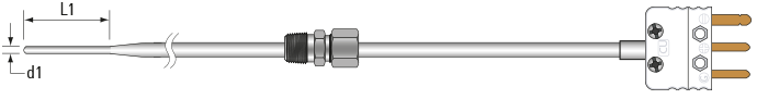 RTD, PRT, Pt100 Sensor with Miniature Plug