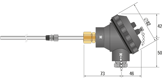 RTD, PRT, Pt100 Sensor with Bakelite Head