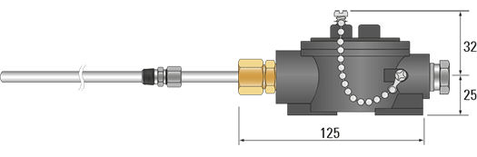 RTD, PRT, Pt100 Sensor with Straight Through Head