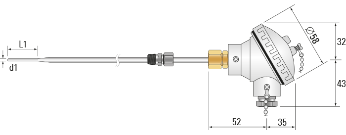 RTD, PRT, Pt100 Sensor with Miniature Head