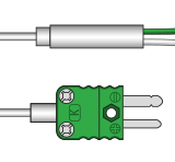 Compact Type K miniature thermocouple designed for tight space temperature measurement