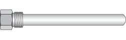 Threaded thermowell showing a parallel sheath